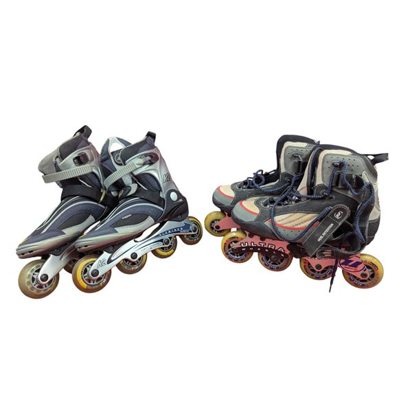 2 Pairs of Roller Blades (Ultra Wheels & K2)