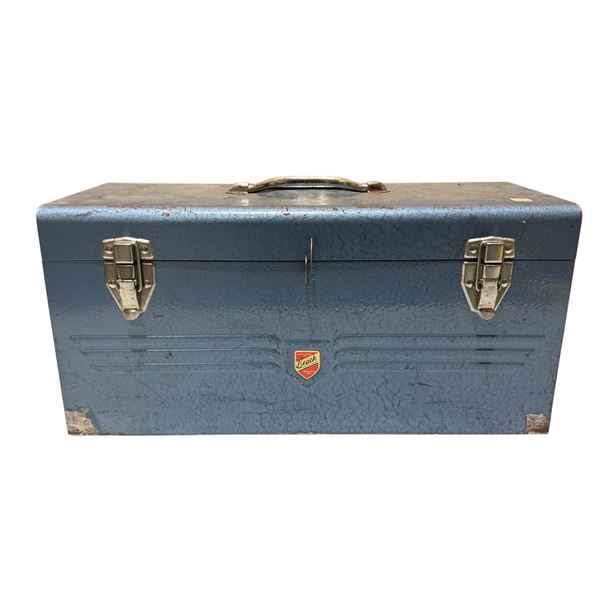 Metal Beach Tool Box w/ Assorted Tools