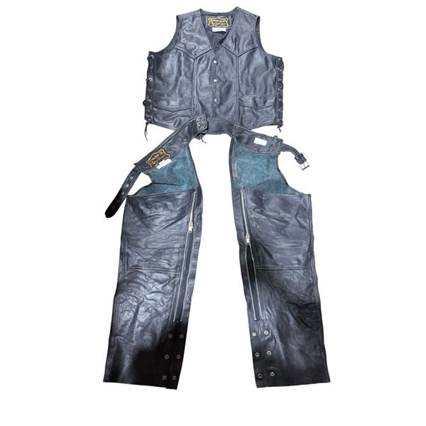 Genuine Leather Matching Chaps & Vest