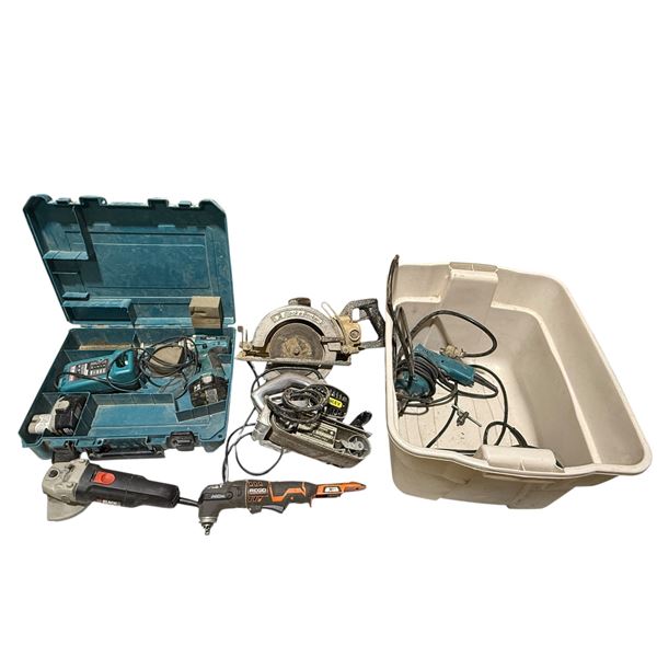 Lot of Assorted Tools w/ Stanley Belt Sander, Black & Decker Circular Saw, & More