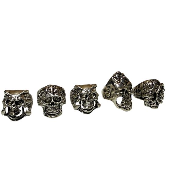 Lot of 5 Biker Rings