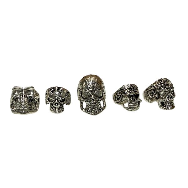 Lot of 5 Biker Rings
