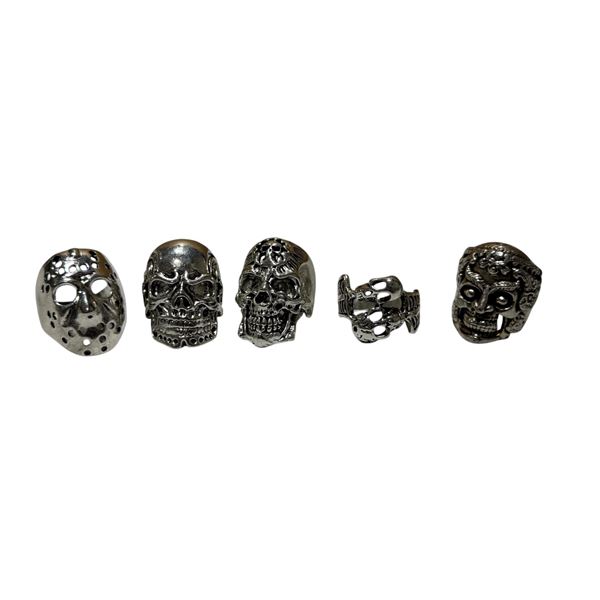 Lot of 5 Biker Rings