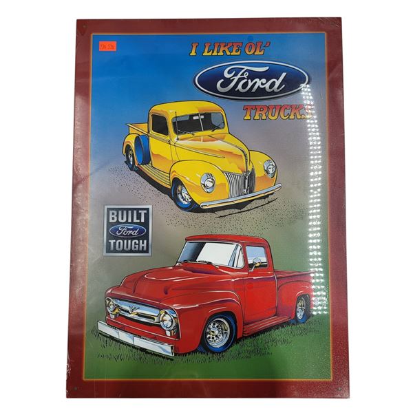 Metal "I Like Ol' Ford Trucks" Sign