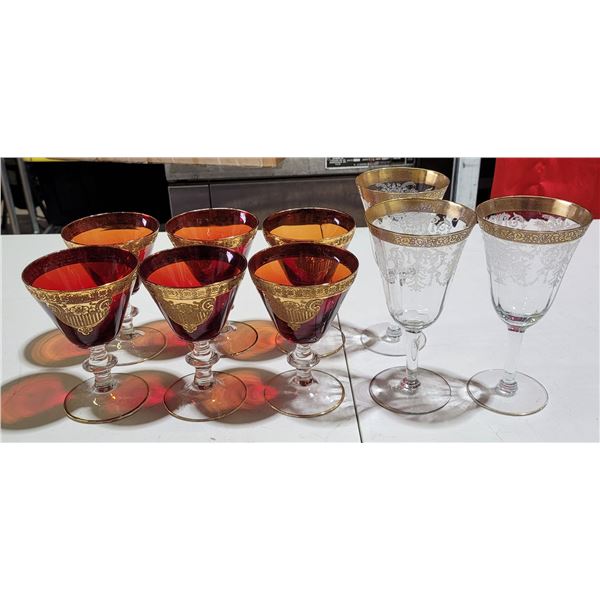 Lot of Assorted Glasses w/ Ruby Red