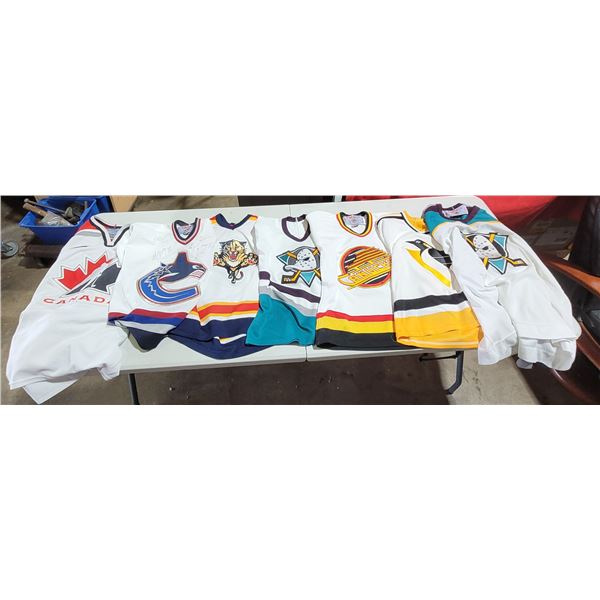 Hockey Jersey Lot w/ Canucks, Ducks, & More