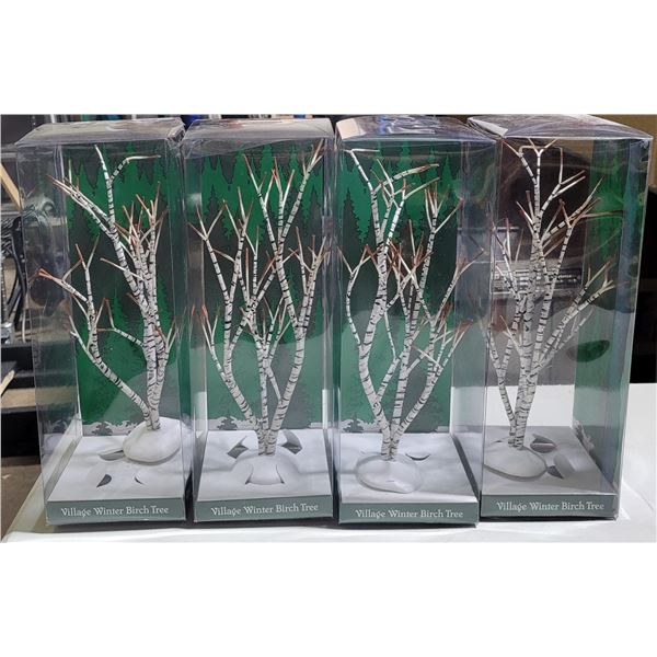 Lot of Village Winter Birch Trees