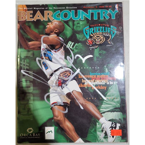 Autographed Vancouver Grizzlies Magazine