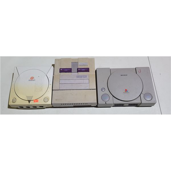 Super Nintendo Entertainment System, PlayStation, & Sega Dreamcast