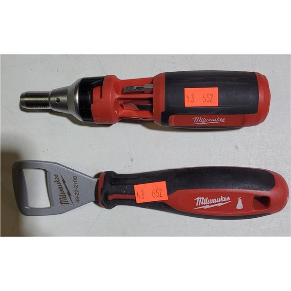 Milwaukee Bottle Opener & Ratcheting Multi-Bit Screwdriver