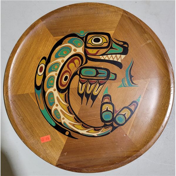 Indigenous Killer Whale Art Wooden Plate w/ Story on Back