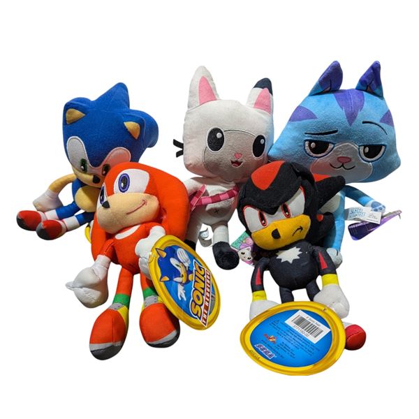 Lot of Gabby's Dollhouse & Sonic The Hedgehog Plush Toys