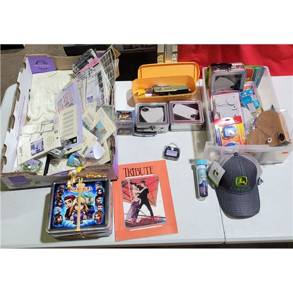 Variety Lot w/ Scrapbooking Supplies, VTG Singer Accessories, Lunch Box, & More