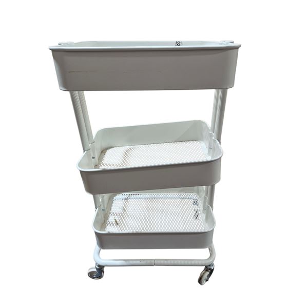 White Rolling Utility Cart