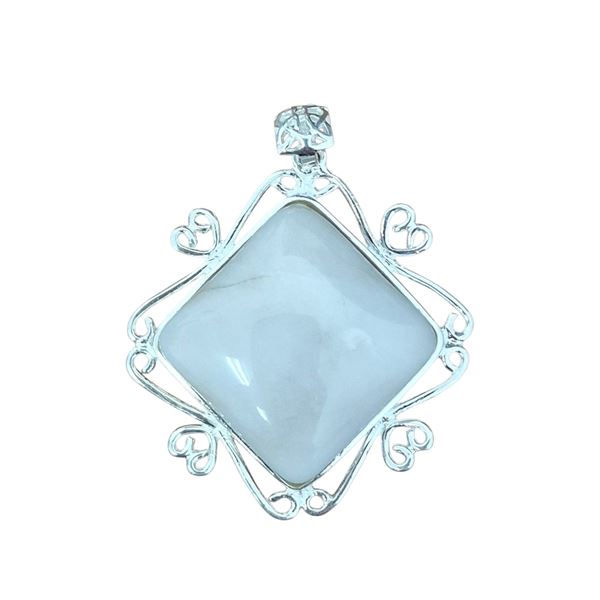 925 Sterling Pendant w/ White Stone