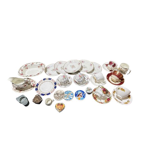 Lot of Assorted Bone China w/ Royal Albert, Royal Vale, Queen Anne, & More