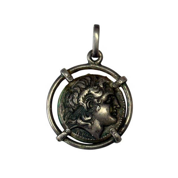 925 Sterling Greek Coin Pendant