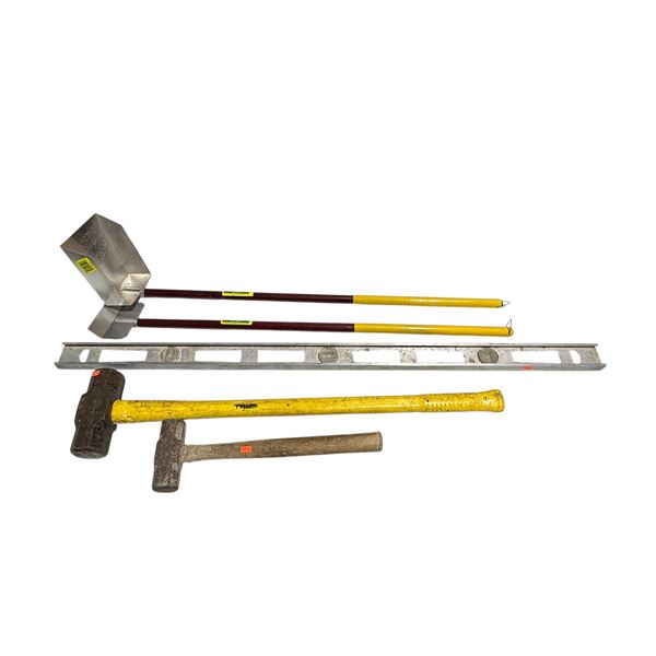 Lot of Tools w/ Sledgehammer, Level, & More