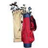 Image 2 : 2 VTG Golf Bags, Assorted Clubs, & Golf Bag Cart