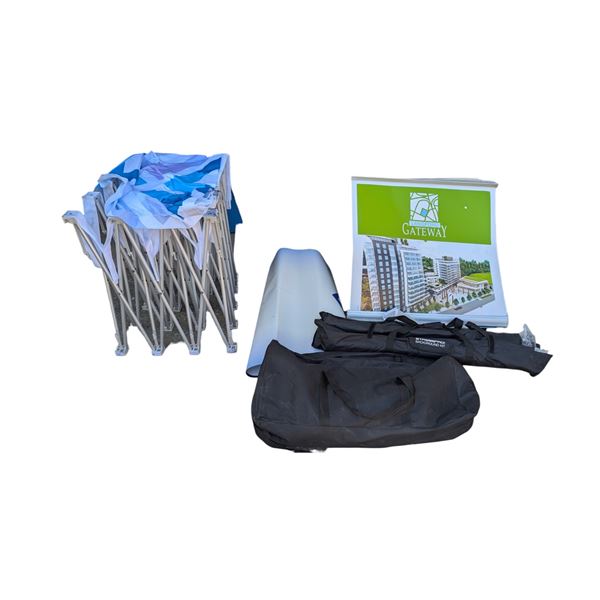 Marketing Stands and Staging Equipment lot, Background Kit, Metal Sign Rollout