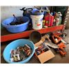 Image 1 : Contents of Shelf: Power & Hand Tools, Gas Cans, Hydraulic Oil, etc (Shelf not included)