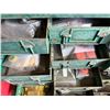 Image 8 : Green 60-Drawer Industrial Small Parts Cabinet 42" x 15" x 68"H & Contents: Hardware, etc