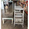 Image 1 : Platform Dolly Cart 36" x 23" x 51"H & Rolling Ladder Cart 45" x 20" x 50"H