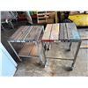 Image 4 : Qty 2 Metal Tables w/ Wooden Tops & Undershelves 23" x 23" x 32"H
