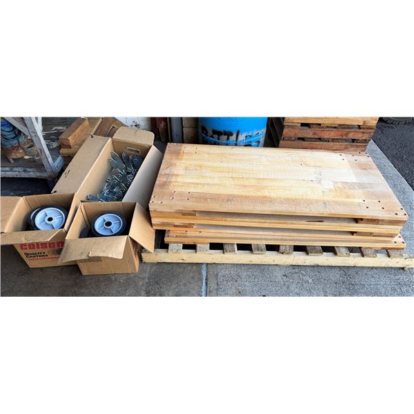 Multiple Wooden Platform Dollies 60" x 30" x 2" w/ Casters & Wheels (unassembled)