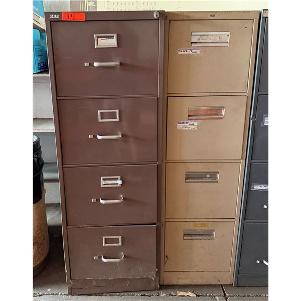 Qty 2 GEM & HON 4-Drawer File Cabinets 18" x 26.5" x 52"H