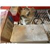 Image 2 : Colson Wire Cage Cart 52" x 25" x 56"H & Contents: Strapping, Printer Cartridges, Pump, Shrink Wrap,