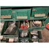 Image 6 : Green 100+ Drawer Industrial Small Parts Cabinet & Contents: Hardware, etc