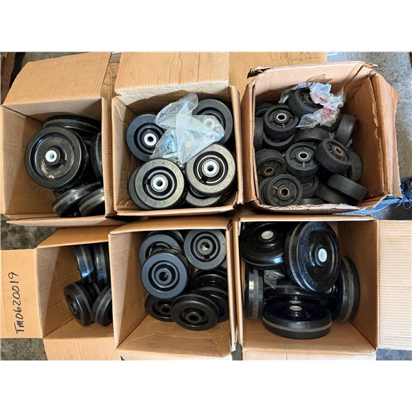 Qty 6 Boxes Multiple Industrial Caster Wheels, Misc Sizes