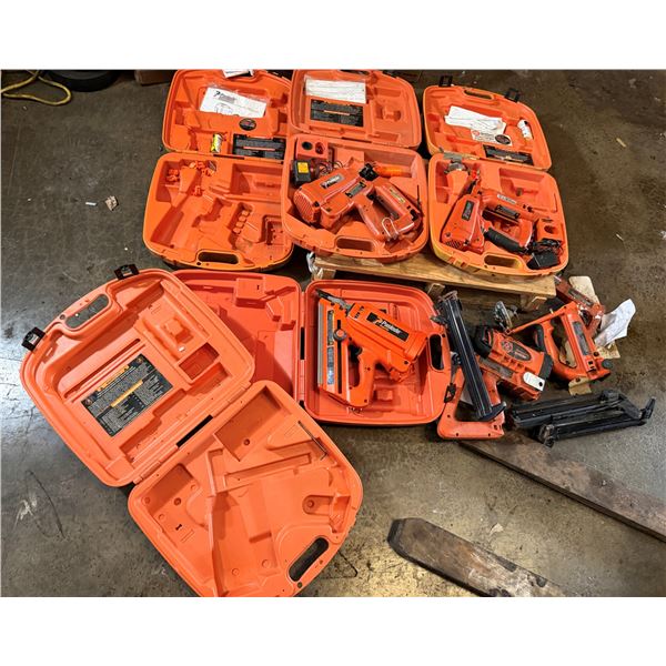 Multiple Paslode Power Tools:  Framing & Finish Nailers, Ramset, etc w/ Misc Hard Cases (condition u