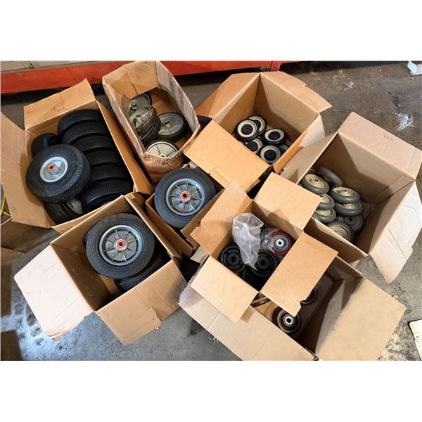 Qty 8 Boxes Multiple Industrial Caster Wheels, etc Misc Sizes