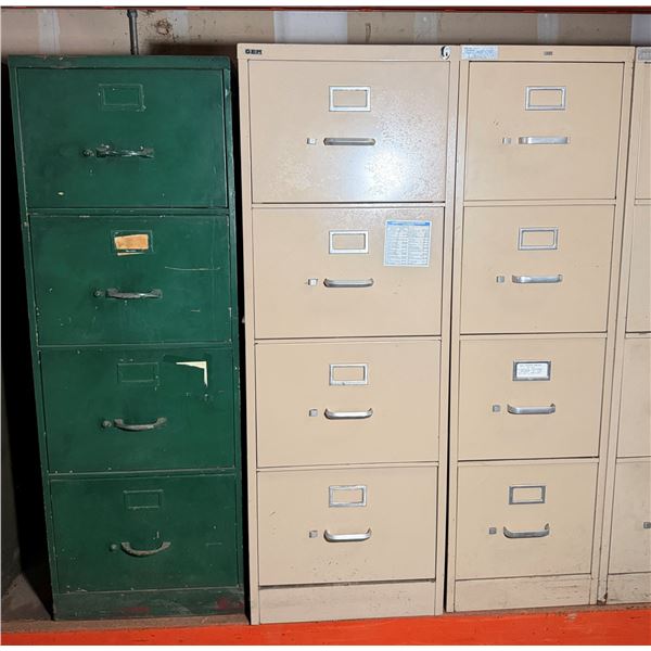 Qty 3 HON & Other 4-Drawer File Cabinets 18" x 24" x 51"H