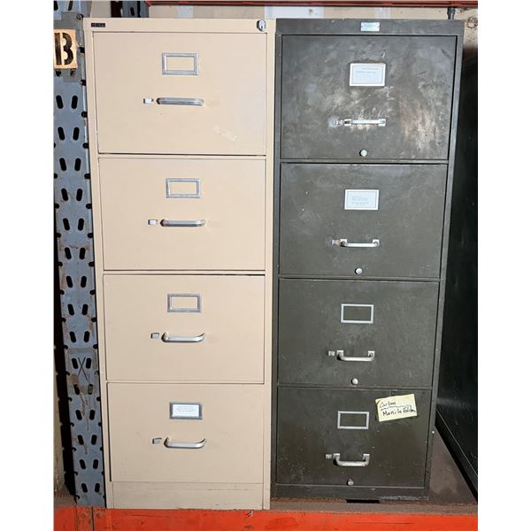 Qty 2 GEM & GF 4-Drawer File Cabinets 18" x 28" x 52"H