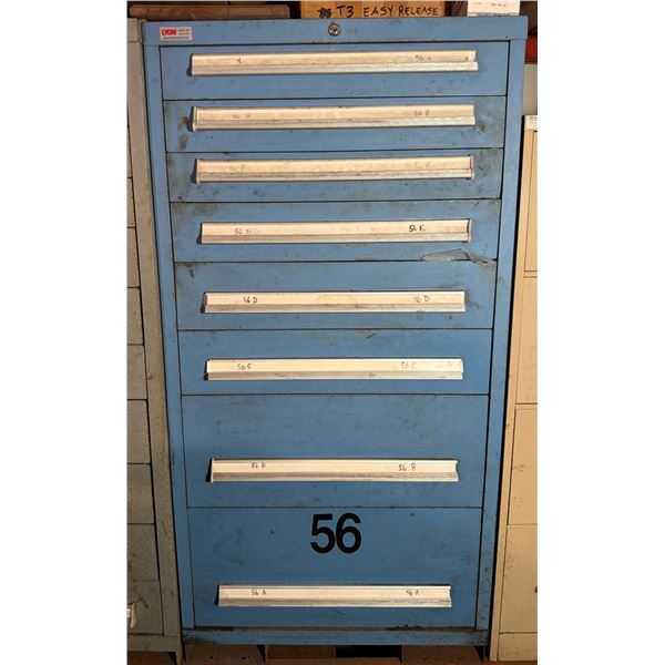 Lyon MSS II Modular Drawer Cabinet 30" x 37.5" x 59"H & Contents:  Wheels, Hardware,  etc