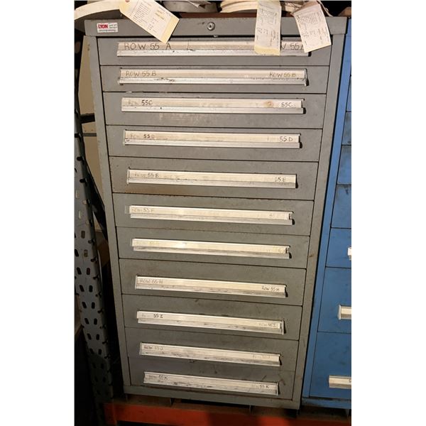 Lyon MSS IC Modular Drawer Cabinet 30" x 28" x 60"H & Contents:  Wheels, Hardware,  etc