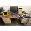 Image 1 : Office Set-Up: Metal 5-Drawer Desk, Samsung DVD Drive, LG Monitor, Keyboard, PC Tower, Cords, etc Mi
