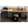 Image 1 : Office Set-Up: Metal 6-Drawer Desk, Chair, Royal 1620MX Shredder, AT&T Phone System, etc Misc Sizes