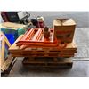 Image 3 : Multiple Orange Metal Frames 40" x 30", Wood Platforms 48" x 24", Colson Caster Yokes, etc