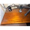 Image 5 : Office Set-Up: Wooden Table 72" x 29" x 31"H, Rolling 2-Door Cart, 2 Chairs, Panasonic CD Changer  &