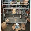 Image 1 : Wire Cage Cart 54" x 24" x 57"H & Contents: Clips, Hardware, etc