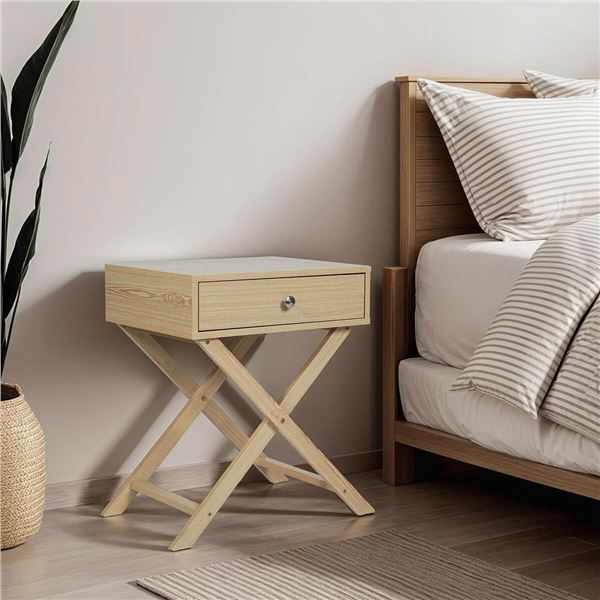 Tawny Cross Nightstand (Light Wood)