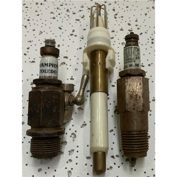 Two Spark Plugs with Priming Cups. Dornier Aircraft Sparkplug
