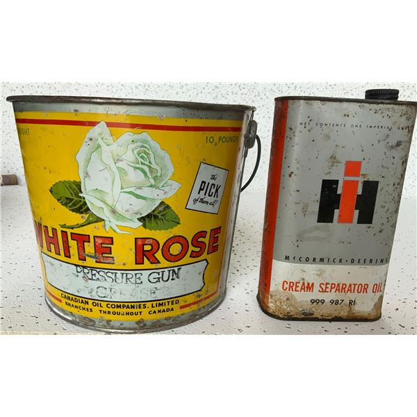 White Rose Pail and IH Separator Tin