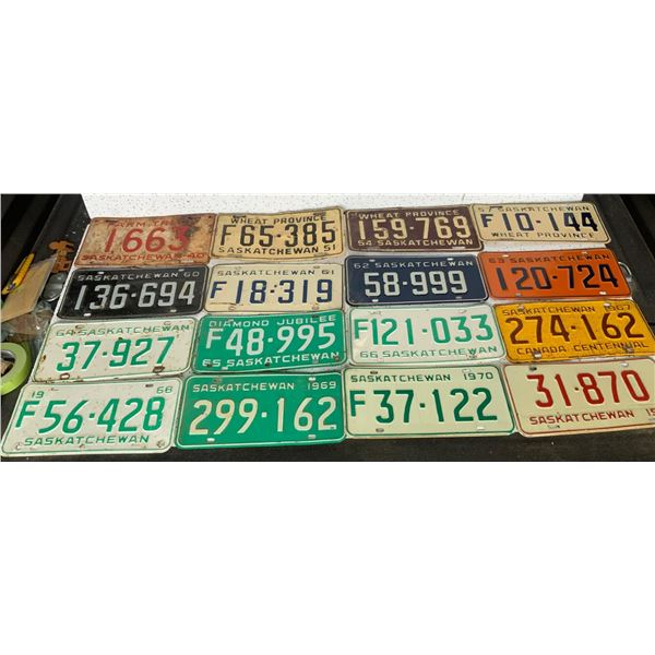 1930’s, 1940’s, 1950’s, 1960’s and later Saskatchewan Plates