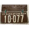 Image 1 : 1935 Saskatchewan Matched License Plates