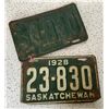 Image 1 : 1928 Matched Saskatchewan License Plates